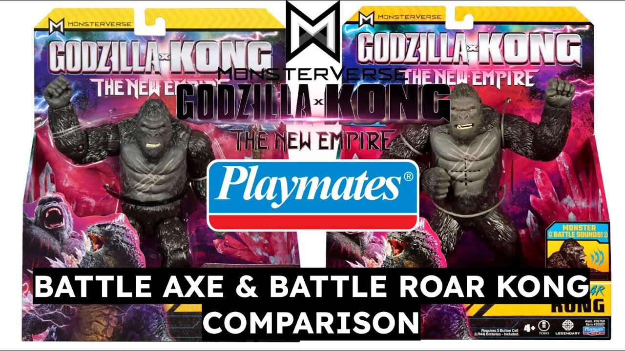 COMPARISON | Playmates Toys - Battle Roar & Battle Axe Basic Kong (Godzilla X Kong: The New Empire)