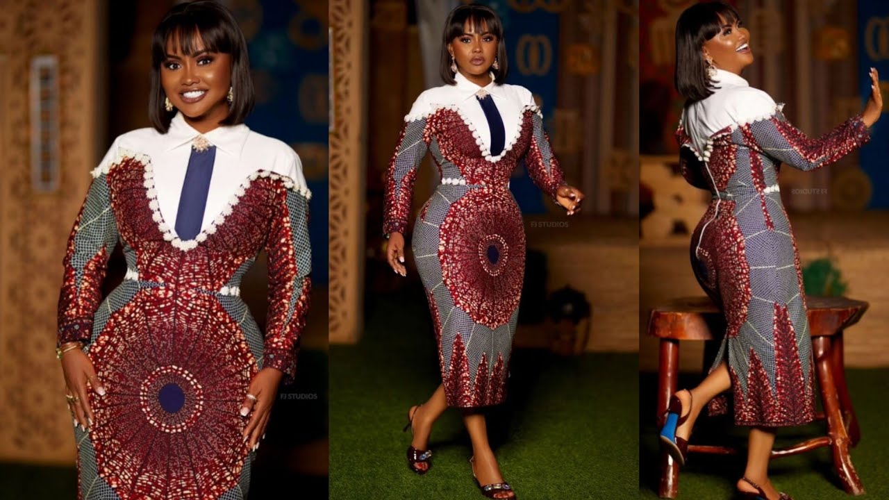 How to sew NANA AMA MCBROWN 's 2-IN-1 YOKE COOPERATE OR OFFICE WEAR. #fyp #diy #fashion #ankara