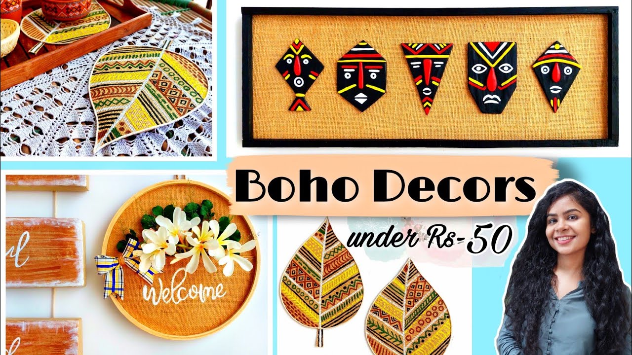 DIY Boho HOME Decor from Burlap Fabric | Aesthetic Room decor Ideas | Tribal Art