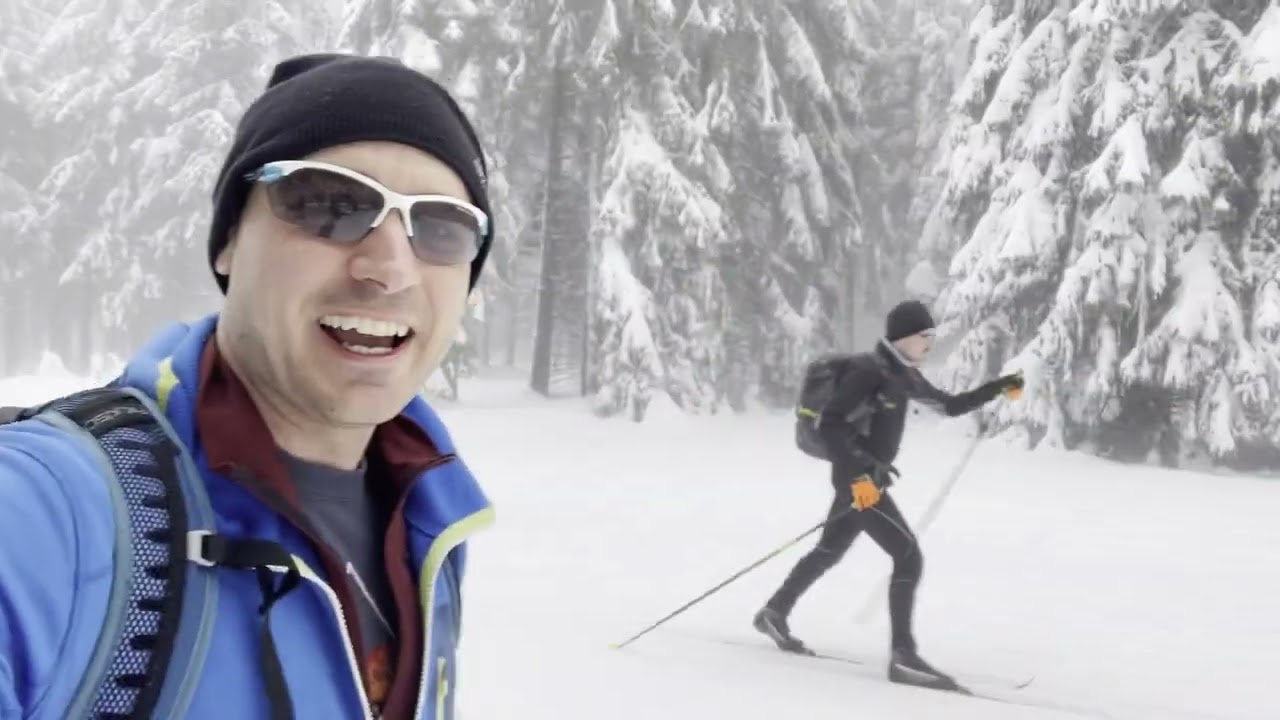 Auf Langlaufskiern über den Rennsteig (142 km durchgängige Loipe über den Thüringer Wald)