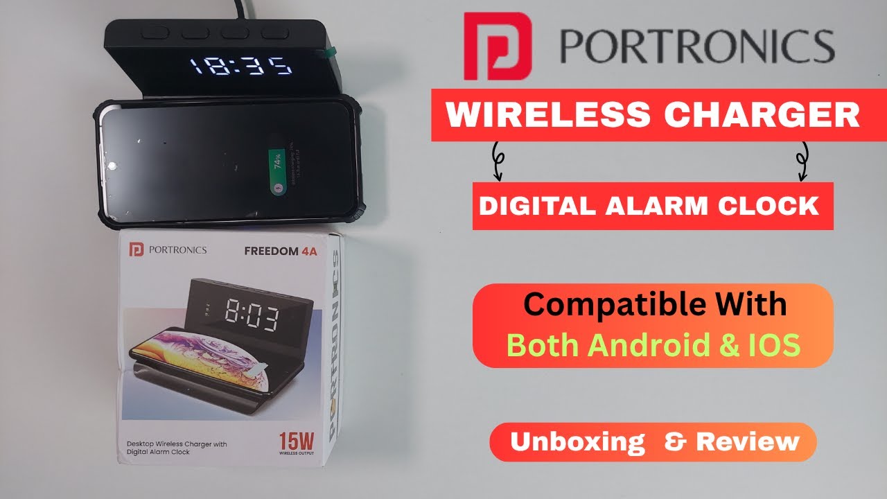 Best Desktop Wireless Charger With Digital Alarm Clock | How To Use Portronics FREEDOM 4A