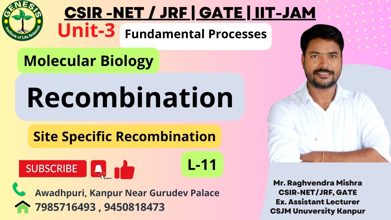 Site Specific Recombination | Bacteriophage Lambda | Molecular Biology | Lecture-11