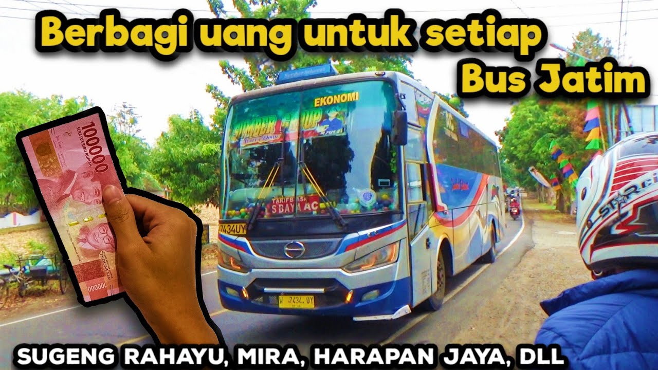 SAATNYA BERBAGI  🙏  Bagi-bagi Uang 100 Ribu untuk setiap Bus yang lewat