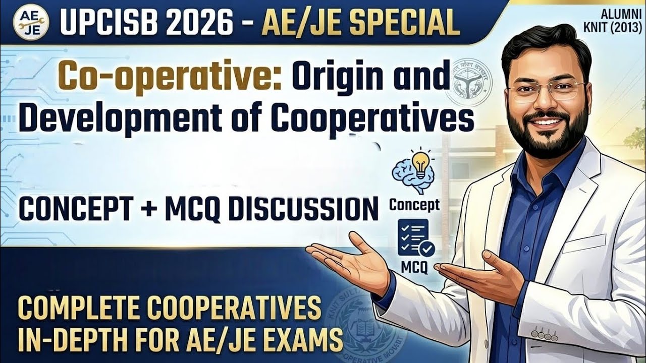 UPCISB Prelims 2026 | AE/JE Exam | Cooperatives  | Origin & Development of Cooperatives 