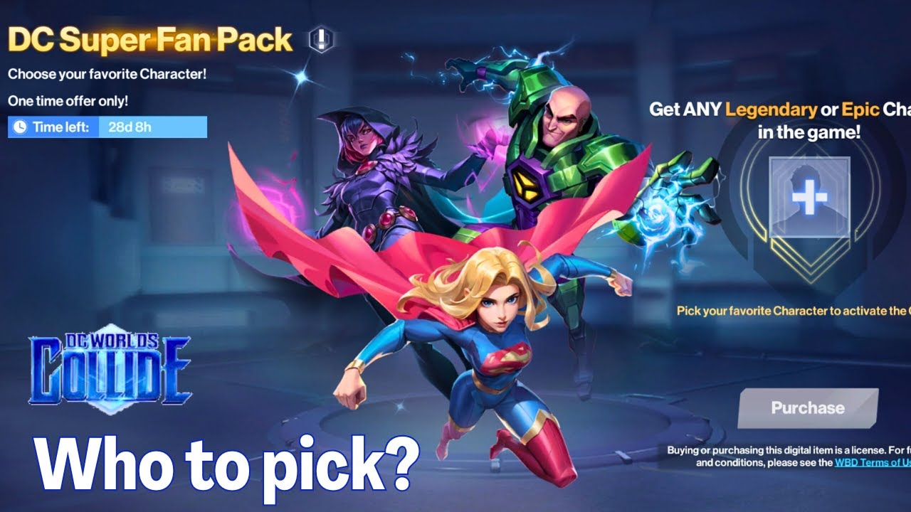 Legendary Unlock Offer DC Super Fan Pack, Who to Pick - DC Worlds Collide