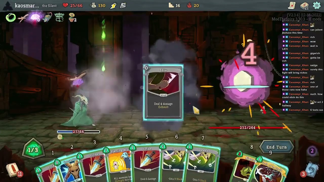 Slay the Spire A20H run - Full Ninja