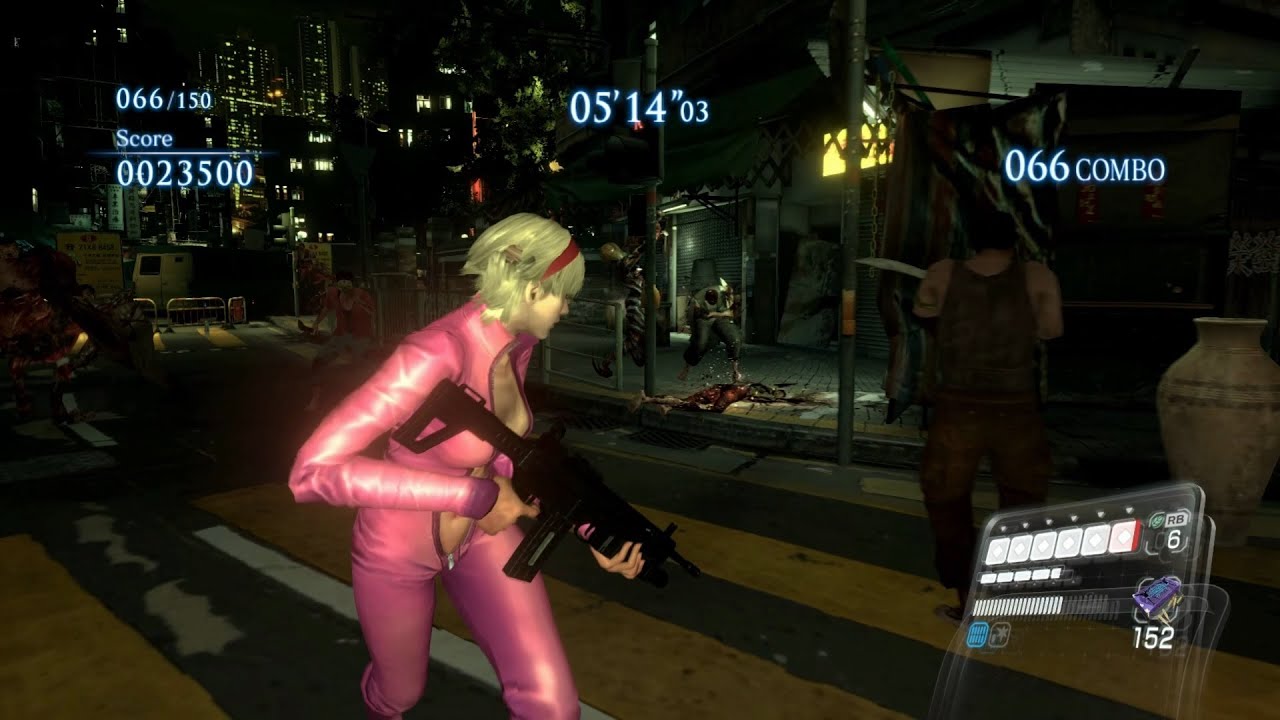 Resident Evil 6 mercenaries mod map ( Poisawan Streets crazy mode ) - solo 150 c full - Sherry EX