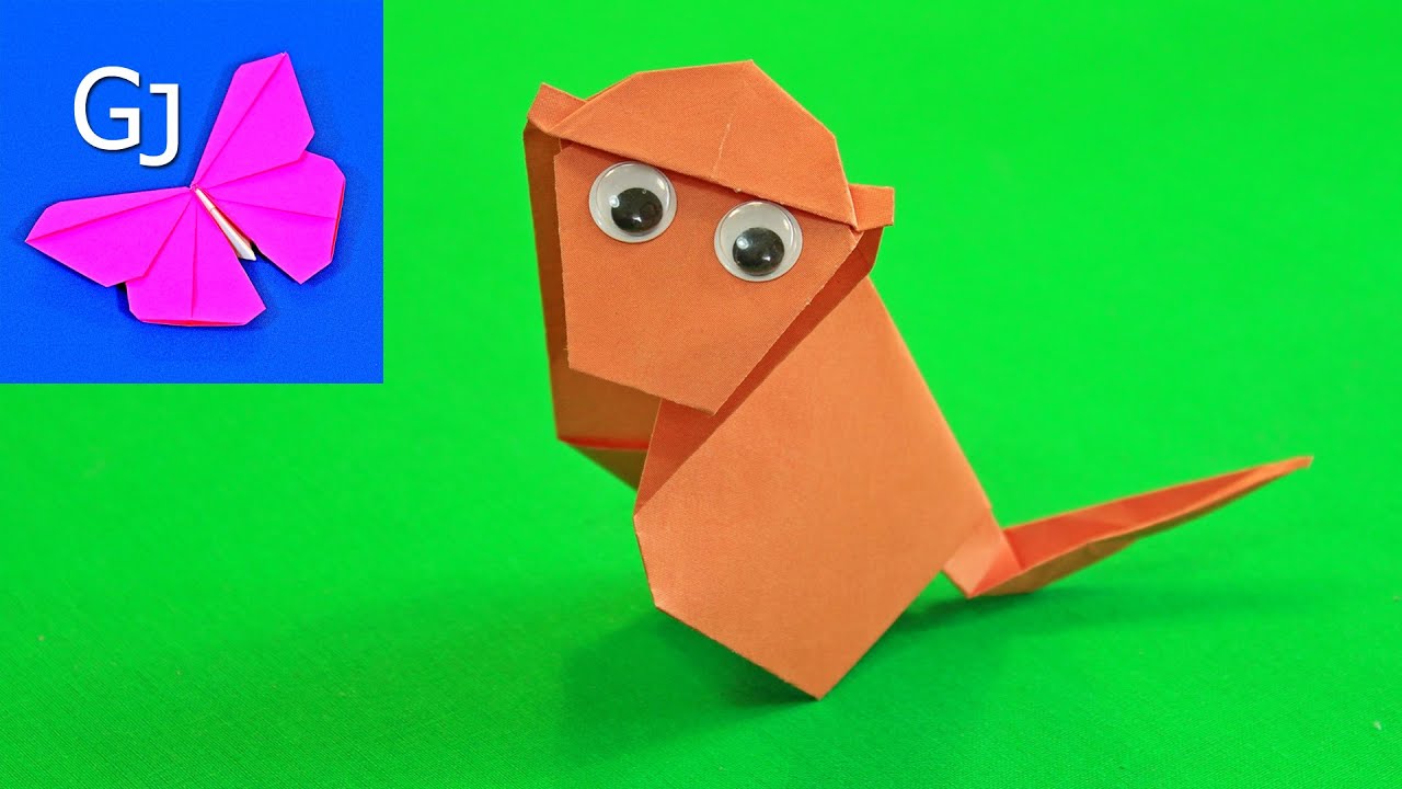 Оригами Обезьяна из бумаги