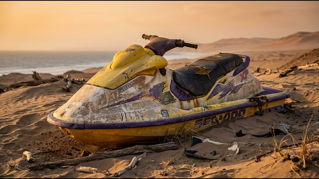 ASMR jet ski Restoration Full Rebuild of Yellow Purple Sea-DooXP1997 Abandoned Condition Looking.