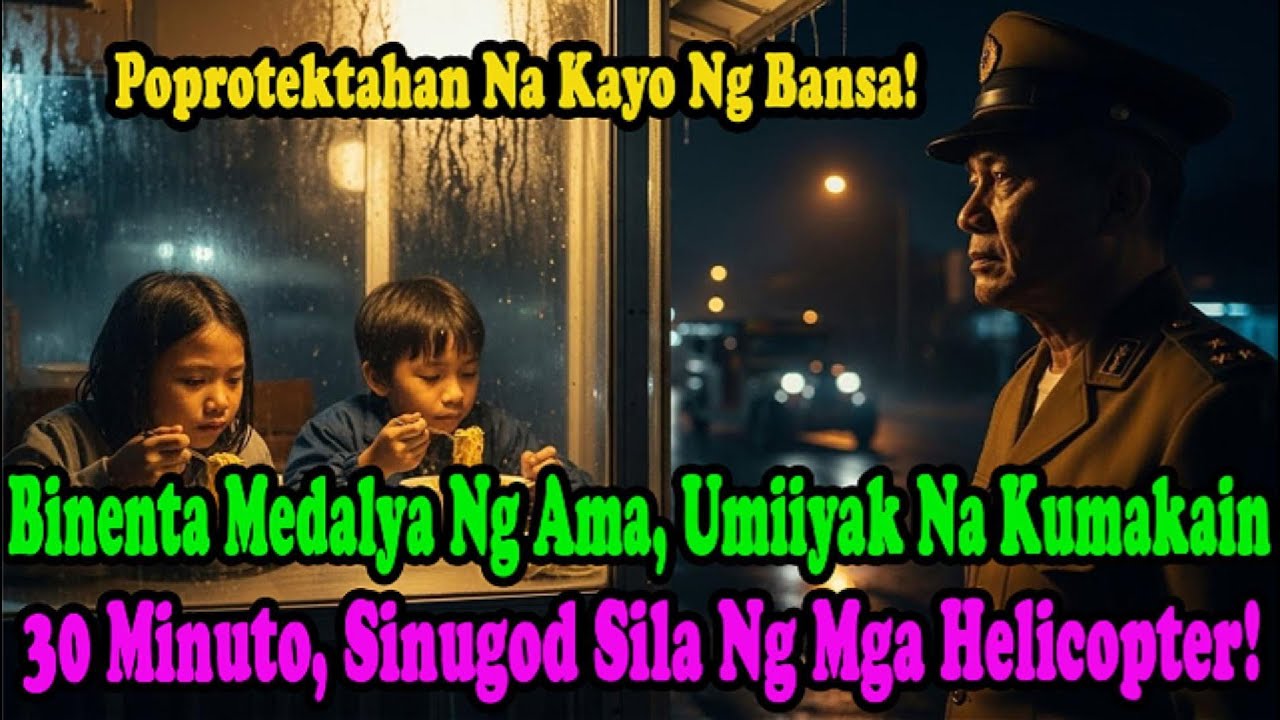 Luhaang Kinain Ang Pancit Mula Sa Medalya Ng Ama. Bigla, Dumagundong Ang Mga Helicopter!