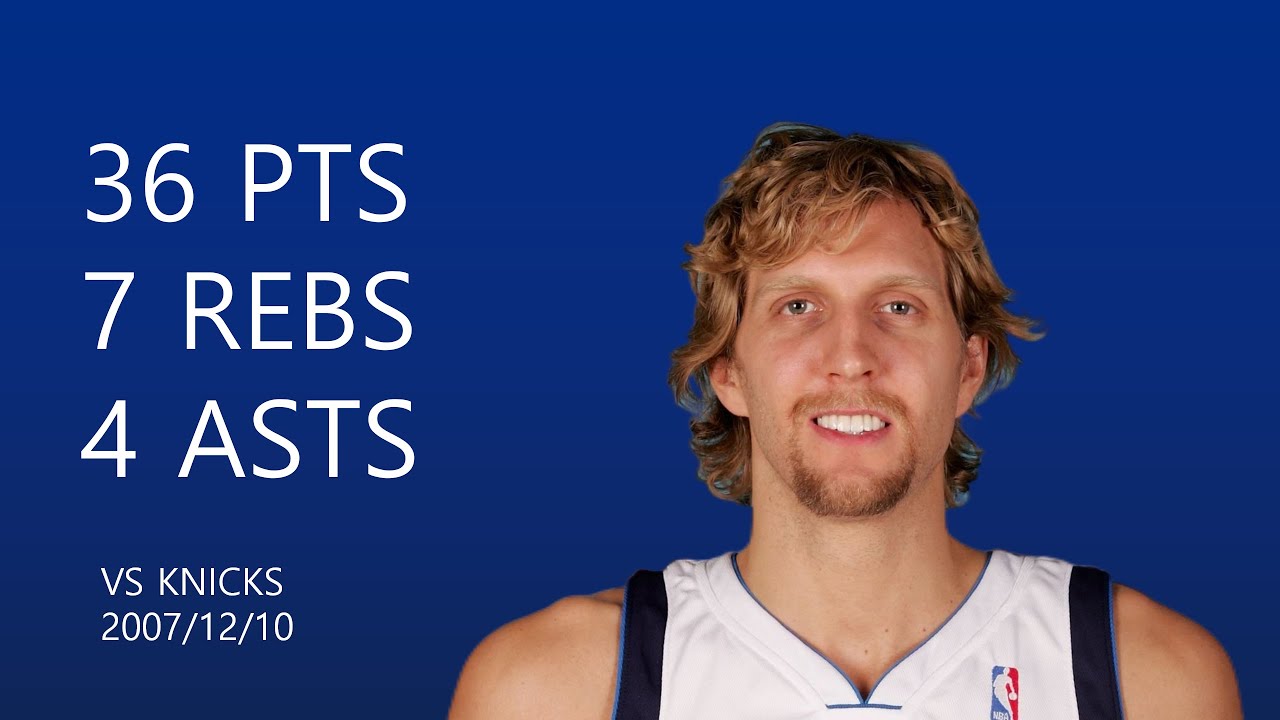 Dirk Nowitzki | 36 pts,7 rebs,4 asts,2 stls | December 10,2007 | vs NYK