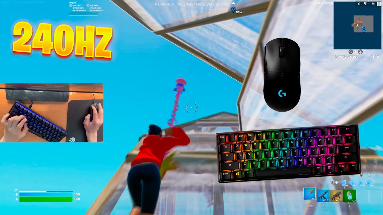HYPERX ALLOY ORIGINS 60% FORTNITE ASMR | FORTNIRE 1V1 GAMEPLAY 4K | THE BEST FORTNITE LAPTOP PLAYER
