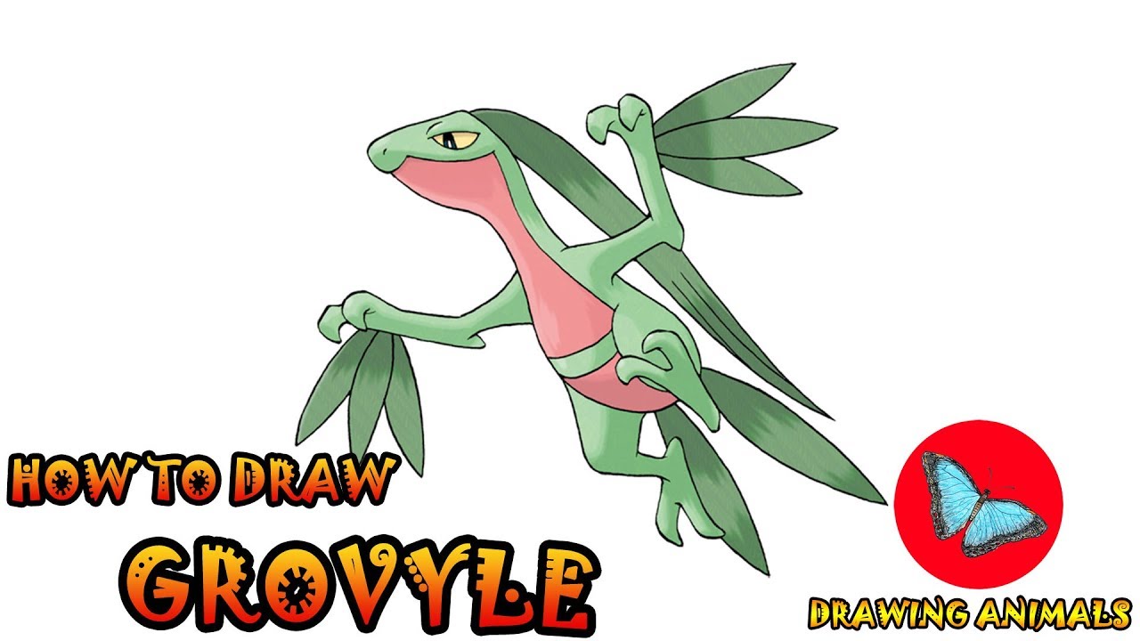How To Draw Grovyle Pokemon | Coloring and Drawing For Kids