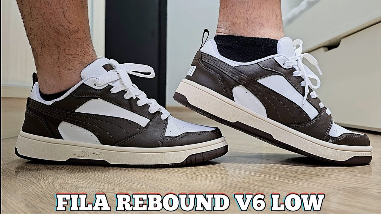 Tênis Puma Rebound V6 Low Branco+Marrom | Demonstração No Pé | On Feet | Tênis Casual Dia a Dia !!!