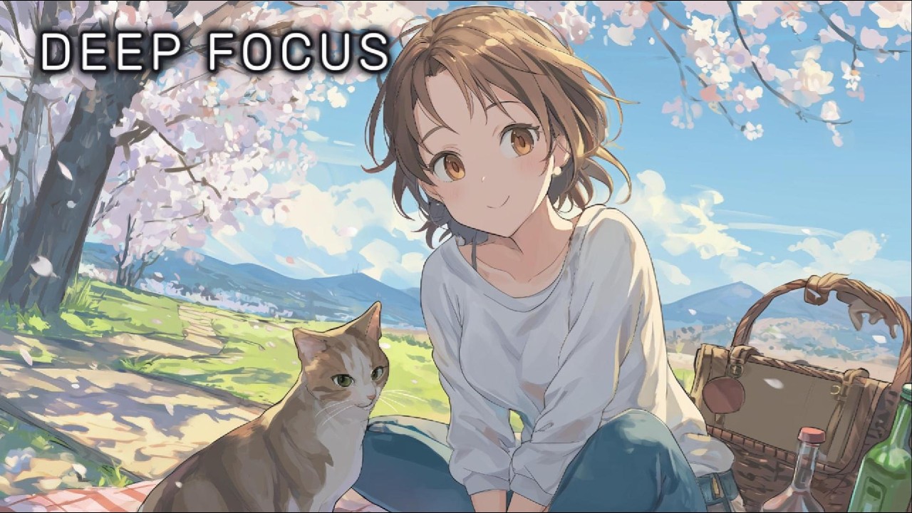 Deep Focus Music for Study & Relaxation (3 Hours) | Morning Picnic Under Cherry Blossoms