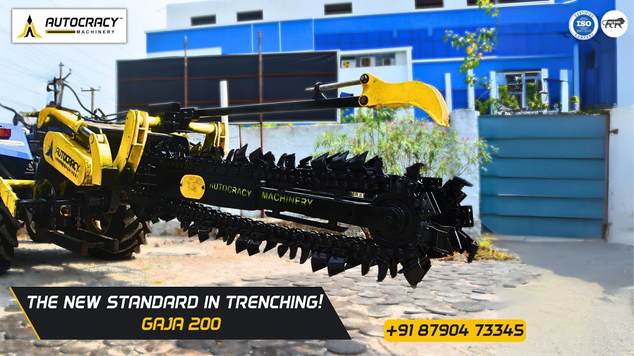 Top Performance Trencher Machine in India: GAJA 200 Double Chain Trencher