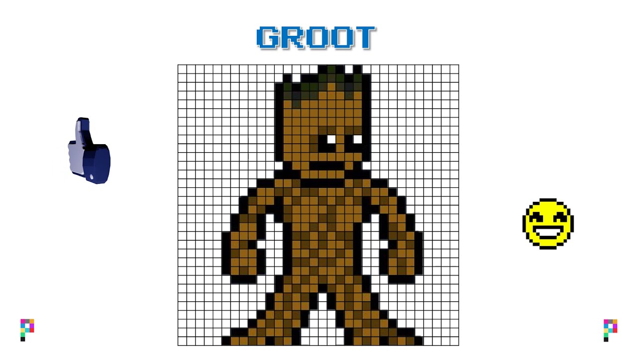 Haw to draw GROOT (MARVEL) ? DIY TUTO Pixel Art Workshop