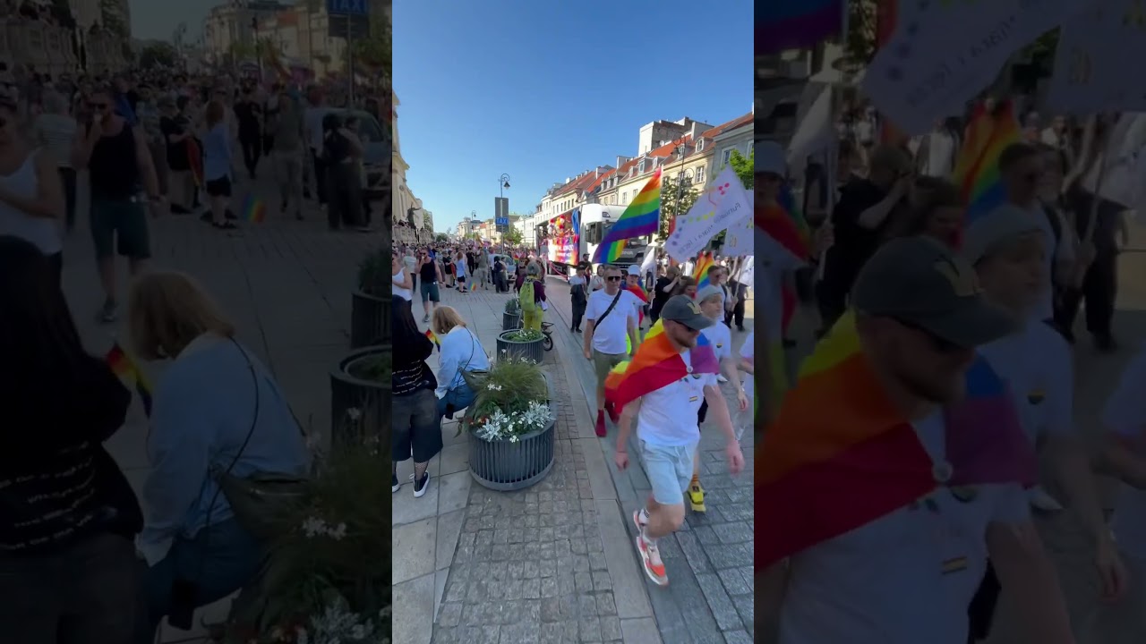 🇵🇱4K #Warsaw #citytour 14/06/25 23 &deg;C #poland #pride #lesbian #lgbt #lgbtqia #queer #gay #🌈