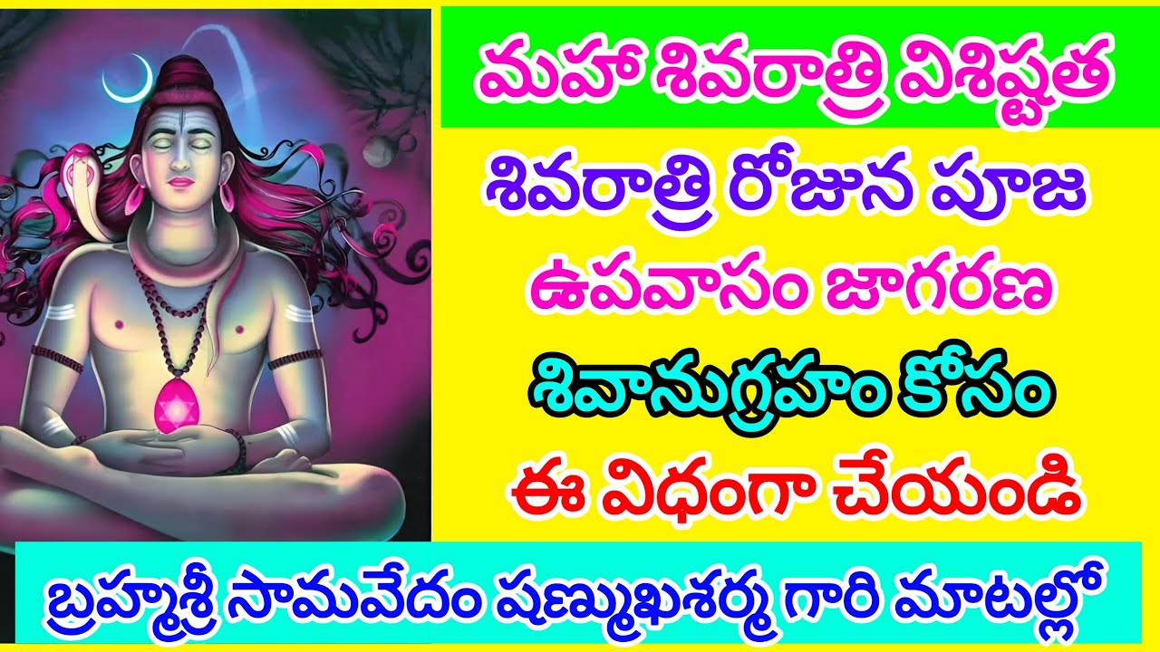 మహాశివరాత్రి విశిష్టత | శివరాత్రి రోజున ఈ ఐదు పనులు చేయండి | సామవేదం షణ్ముఖ శర్మ గారు