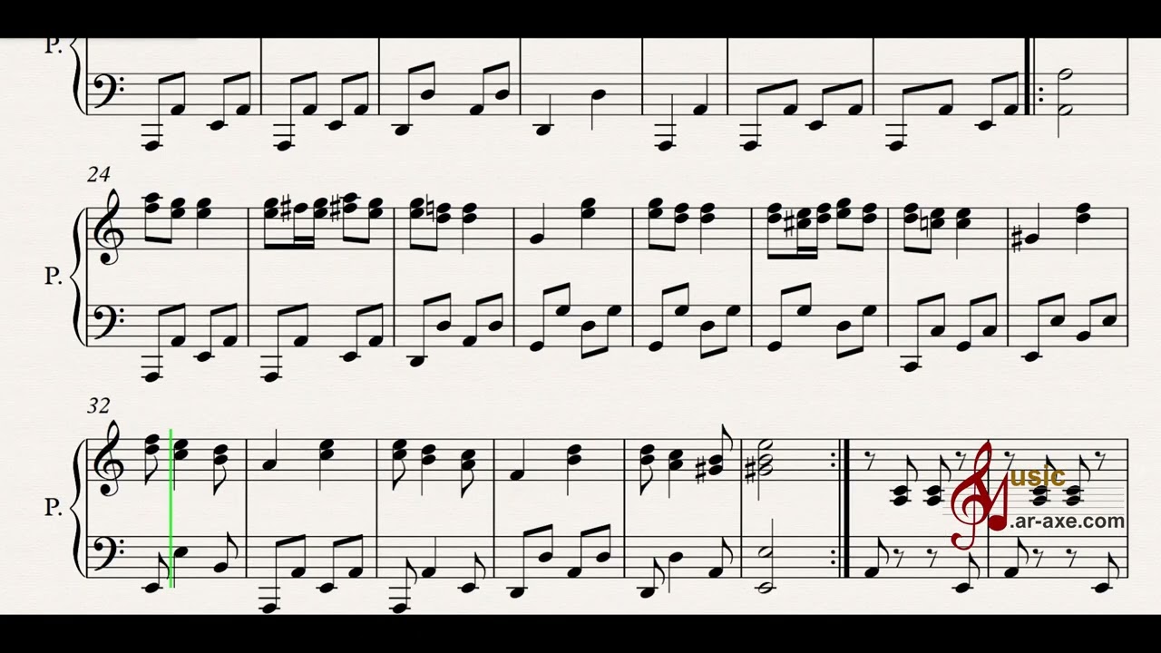 Смуглянка Молдаванка – Ноты для Фортепиано / Tanned Moldovan Beauty – Partition Piano