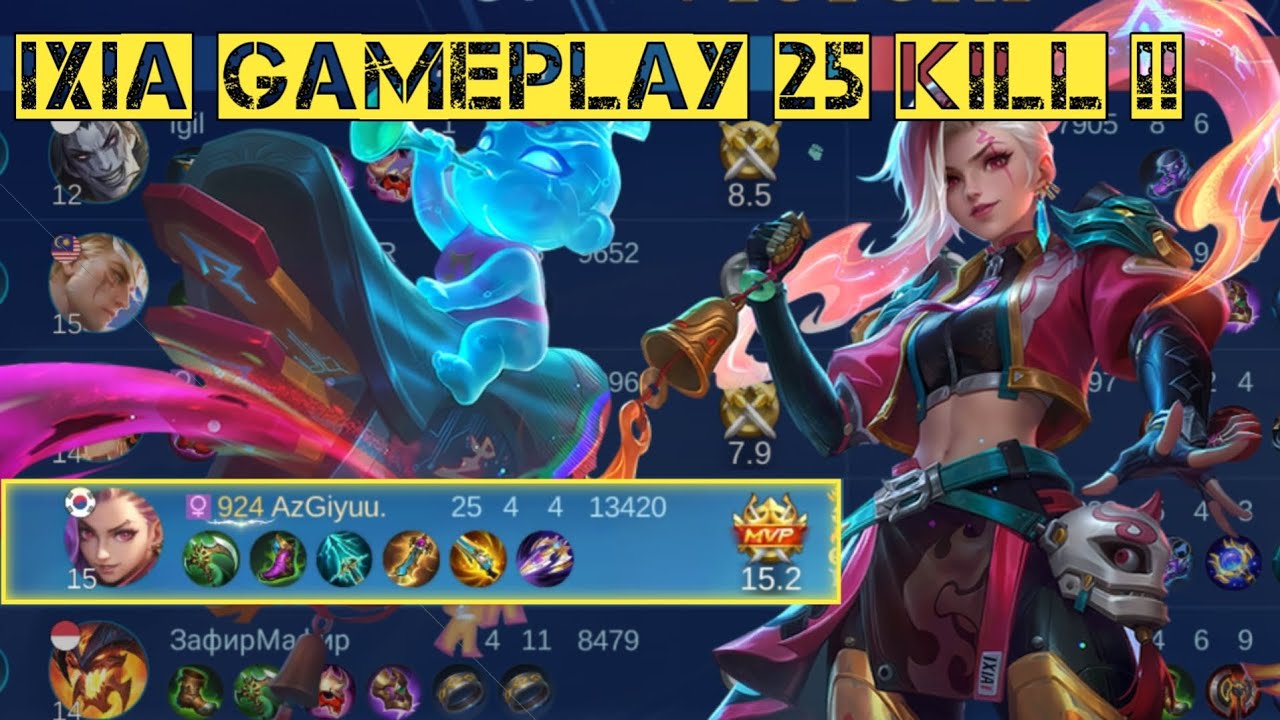 IXIA GAMEPLAY 25 KILL - BUILD TER-OP IXIA !!!! -Mobile Legends BangBang Indonesia 