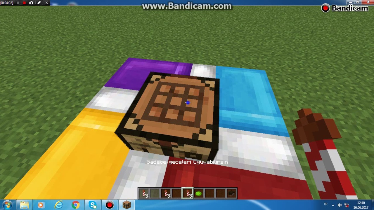 minecraft 3. seviye roket yapımı (creeper desenli)