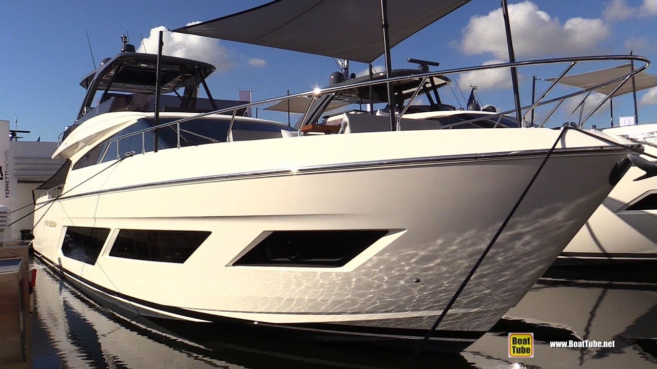 2019 Ferretti 720 Luxury Yacht Deck, Bridge and Interior Tour - 2019 FLIBS