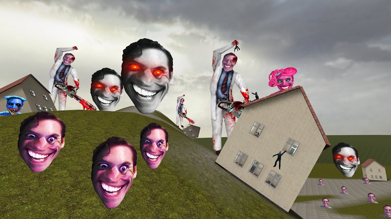 Giant Jerma Chainsaw Slayer , New Mad Doc Jerma ,Tilt Village Among The Tornado | Nextbot Chase GMOD