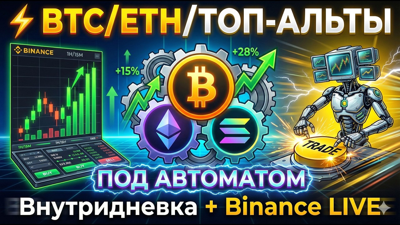 ⚡️ ТОРГОВЛЯ НА АВТОПИЛОТЕ на BINANCE — BTC, ETH и альткоины в реальном времени! Стрим от 17.02.2026