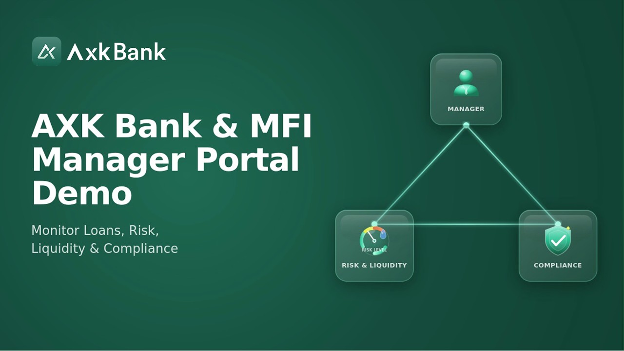 AXK Bank Manager Portal Demo | Monitor Loans, Risk, Liquidity & Compliance