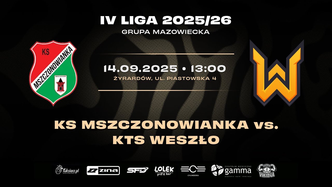 KS MSZCZONOWIANKA - KTS WESZŁO NA ŻYWO! TRANSMISJA MECZU 7 KOLEJKI IV LIGI MAZOWIECKIEJ