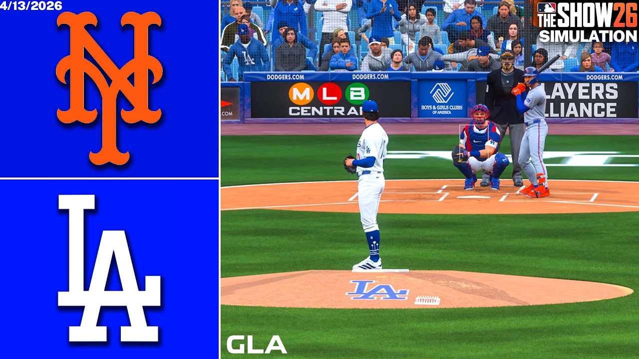 Dodgers vs. Mets Simulation | 4/13/26 | MLB The Show 26 PS5 Gameplay