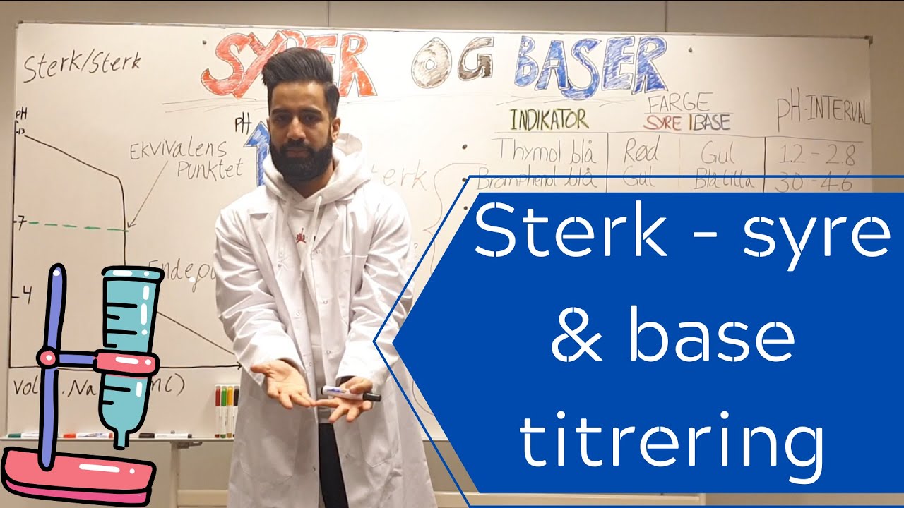 Sterk syre & Sterk base titrering - indikator, titrerkurve (graf), Ekvivalenspunkt (Ep5)
