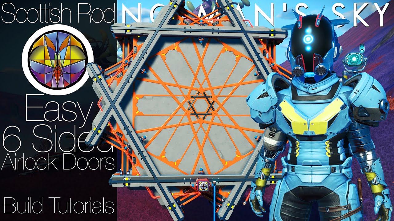 Pre-Update - No Man's Sky Tutorial How to build a 6 Sided Airlock Doors - Building NMS Scottish Rod