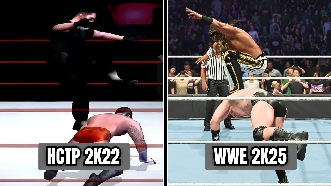 Сравнение финишных приемов в WWE 2K25 и HCTP 2K22 Mod | Силовые приемы старой и современной школы ⚡