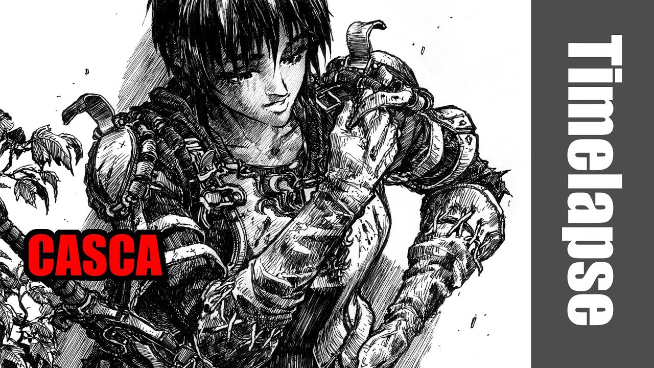 Drawing Casca ( from Berserk) - Timelapse | Red Hawk