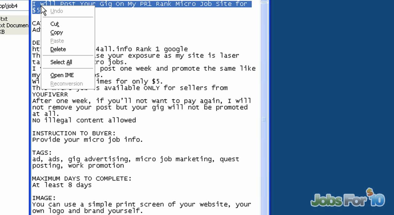 How To Publish Your Micro Jobs On JobsFor10 (4)