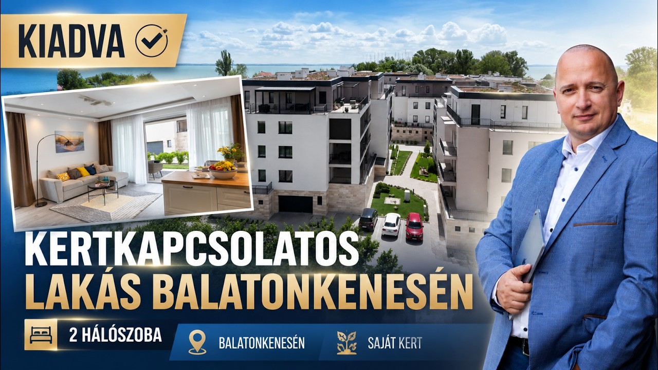 Új építésű, teljesen berendezett lakás kiadó a Kenese Liget lakóparkban  - Balatoni ingatlan