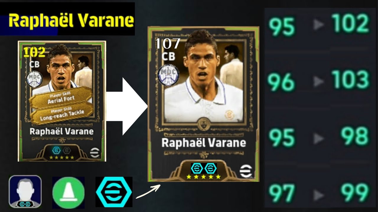 Raphael Varane 107 Best Training With Booster | Player Progression eFootball 2026