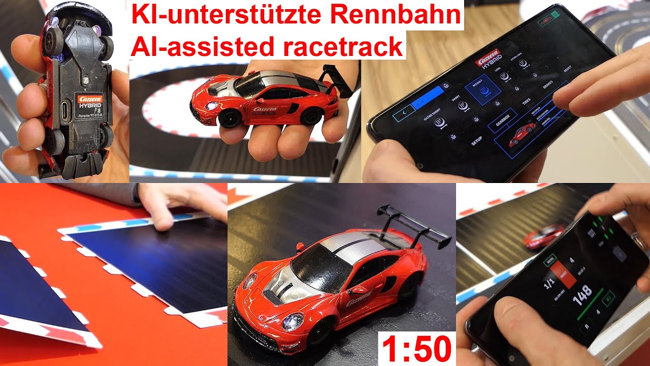 Carrera Hybrid KI-Rennbahn 1:50 mit Drifts @ Spielwarenmesse 2024 – Interview mit Erfinder Sturmkind