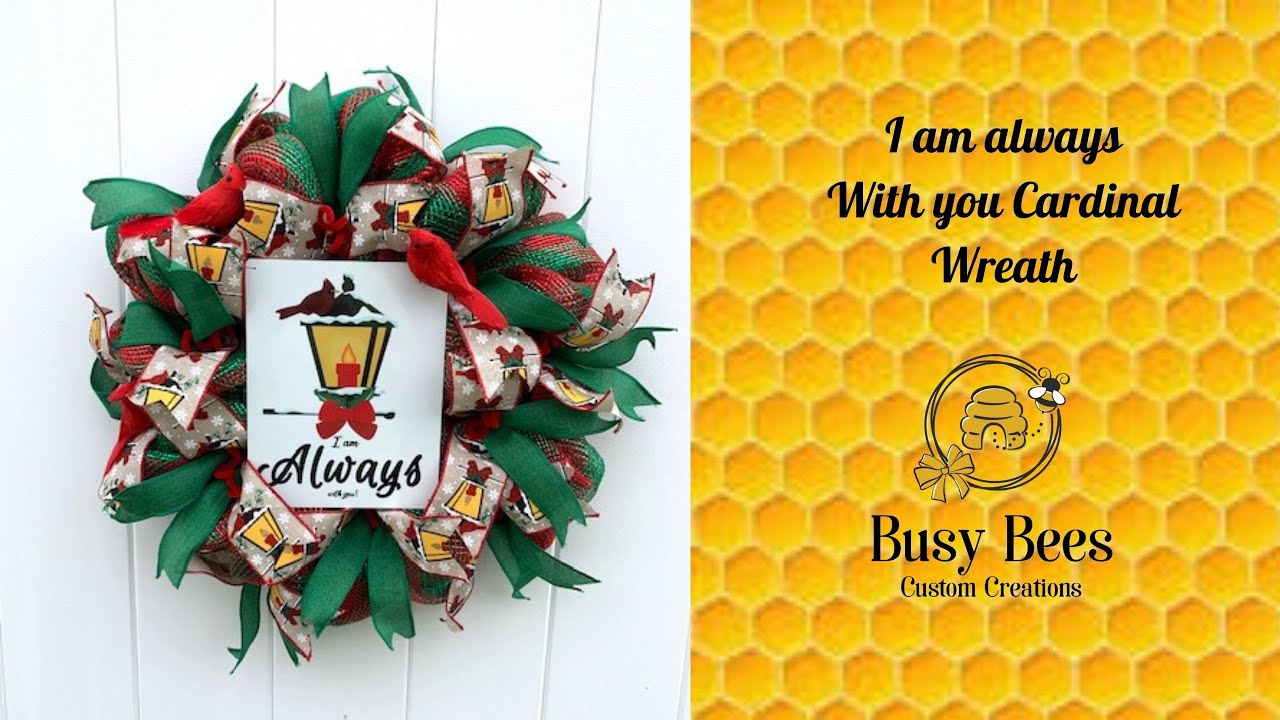 Let’s make a criss cross poof method cardinal wreath.
