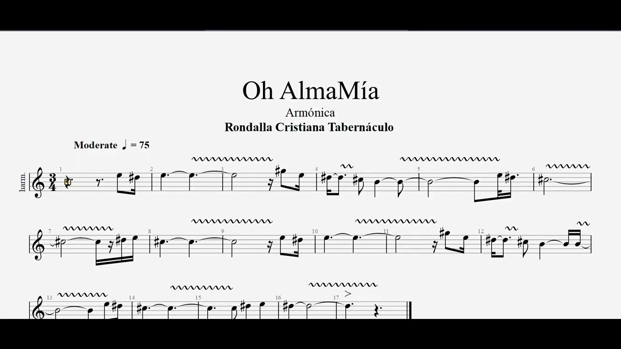 Tablatura - Oh Alma Mia ‐ Rondalla Cristiana Tabernáculo