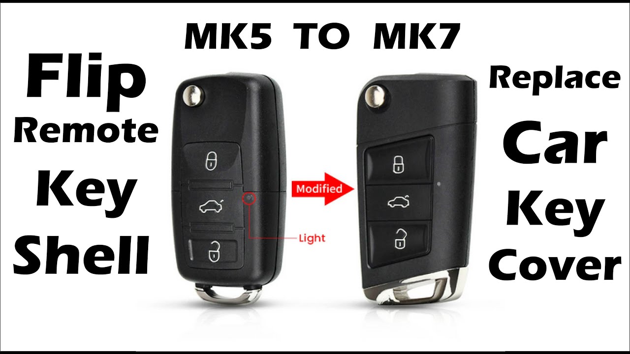 Flip Remote Key Shell For  VW  Golf MK5  Replacement Car Key Cover