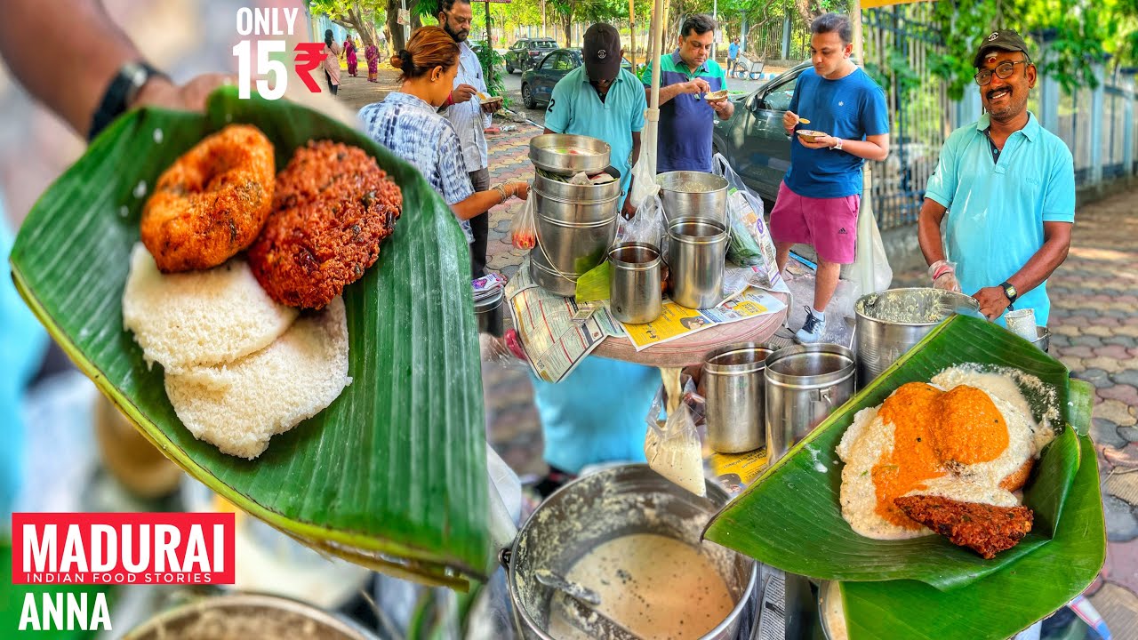 7AM Breakfast | Madurai Anna’s Soft Idli With Chutney | Masala Vada | 15₹ Only | Street Food