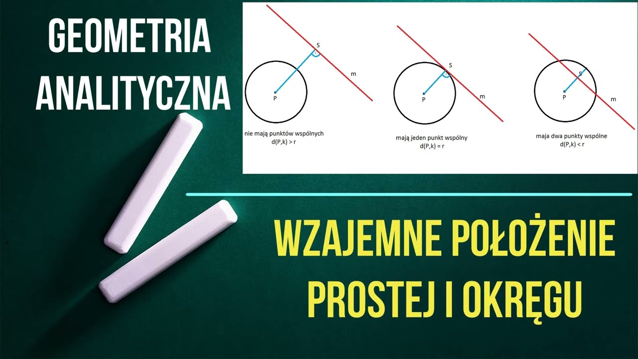 Geometria analityczna - wzajemne położenie prostej i okręgu