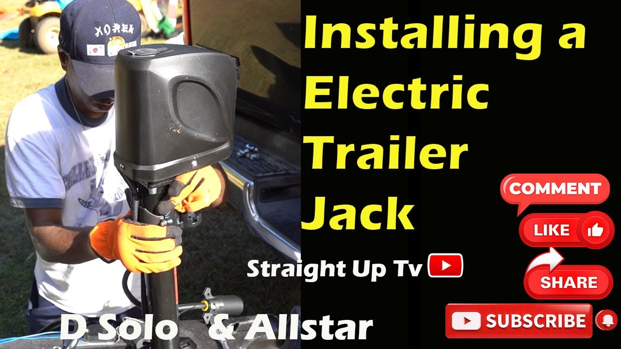 Установка электрического домкрата для прицепа