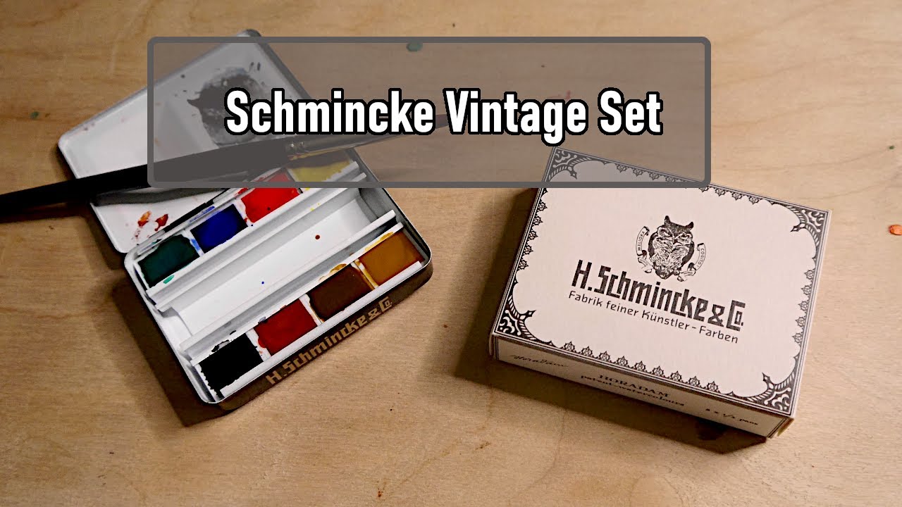 Schmincke Retro Set of 8 Watercolours | Watercolor set | Vintage Paint