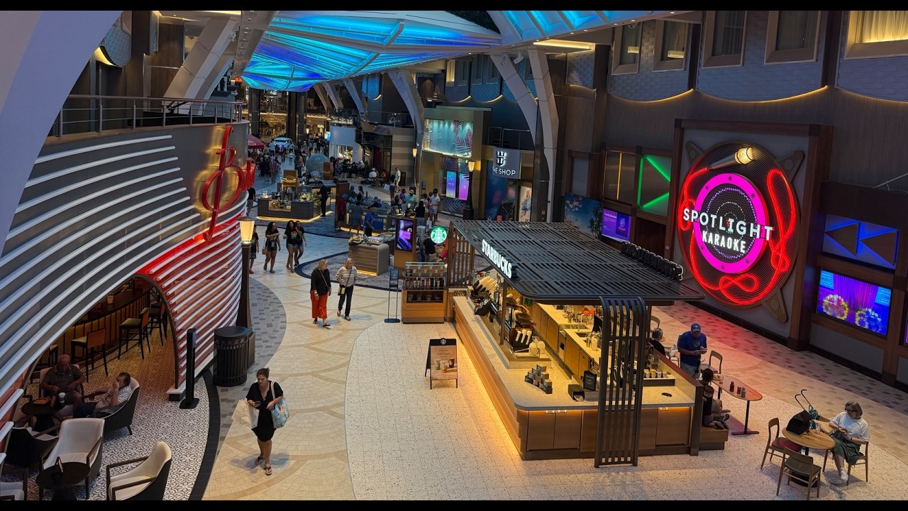 New Royal Caribbean's mega cruise ship Utopia of the Seas tour. Beautiful neighborhoods!