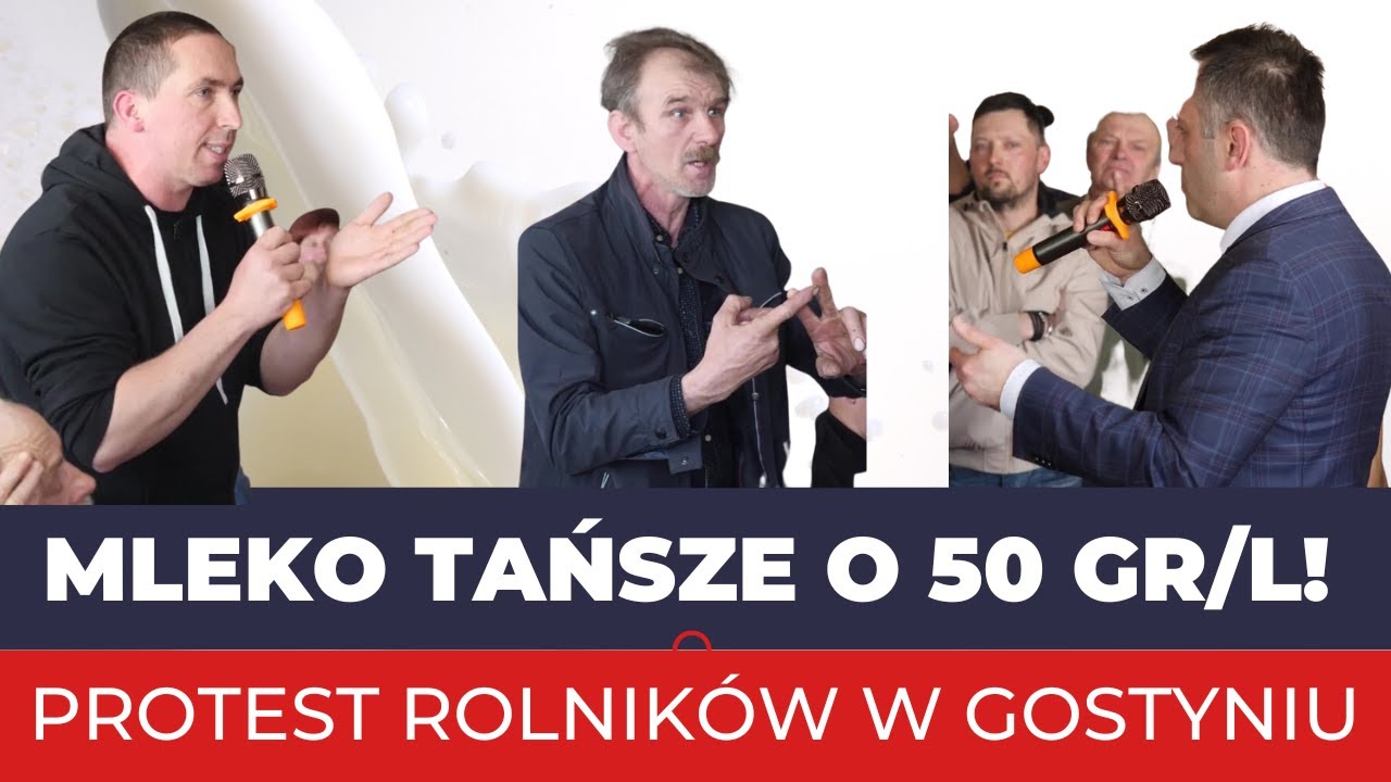 Protest dostawców Spółdzielni Mleczarskiej w Gostyniu: Drastyczny spadek cen skupu mleka w miesiąc!