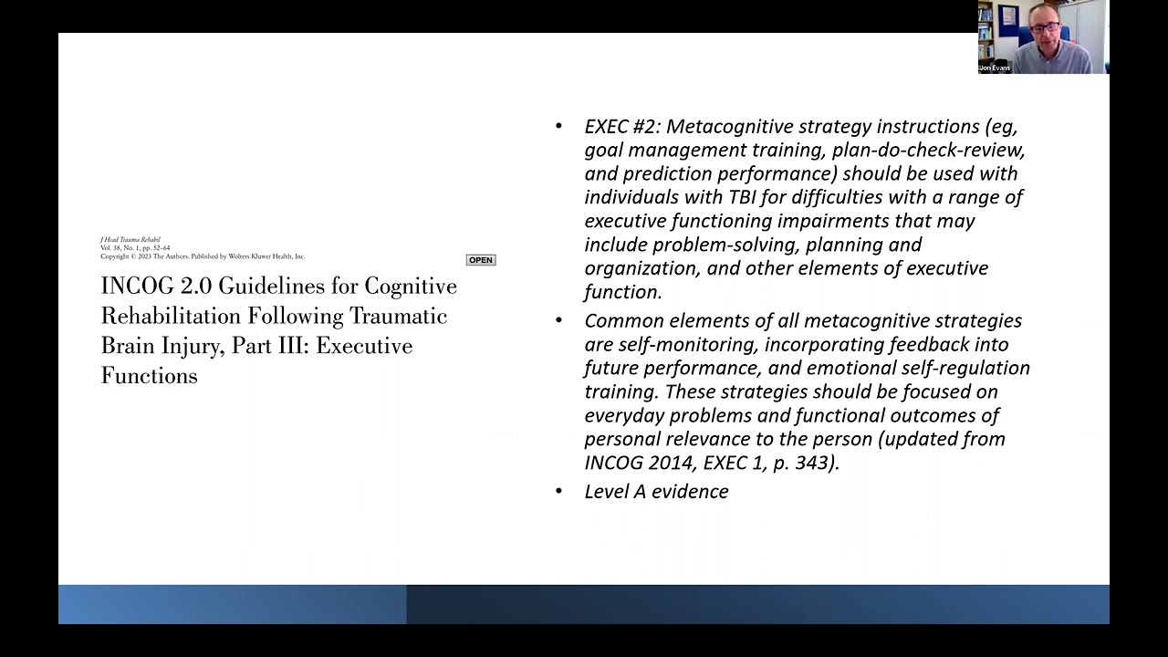 Interventions for executive dysfunction